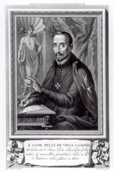 Retrato de Lope Félix de Vega Carpio (1562-1635) grabado por Fernando Selma (1752-1810)